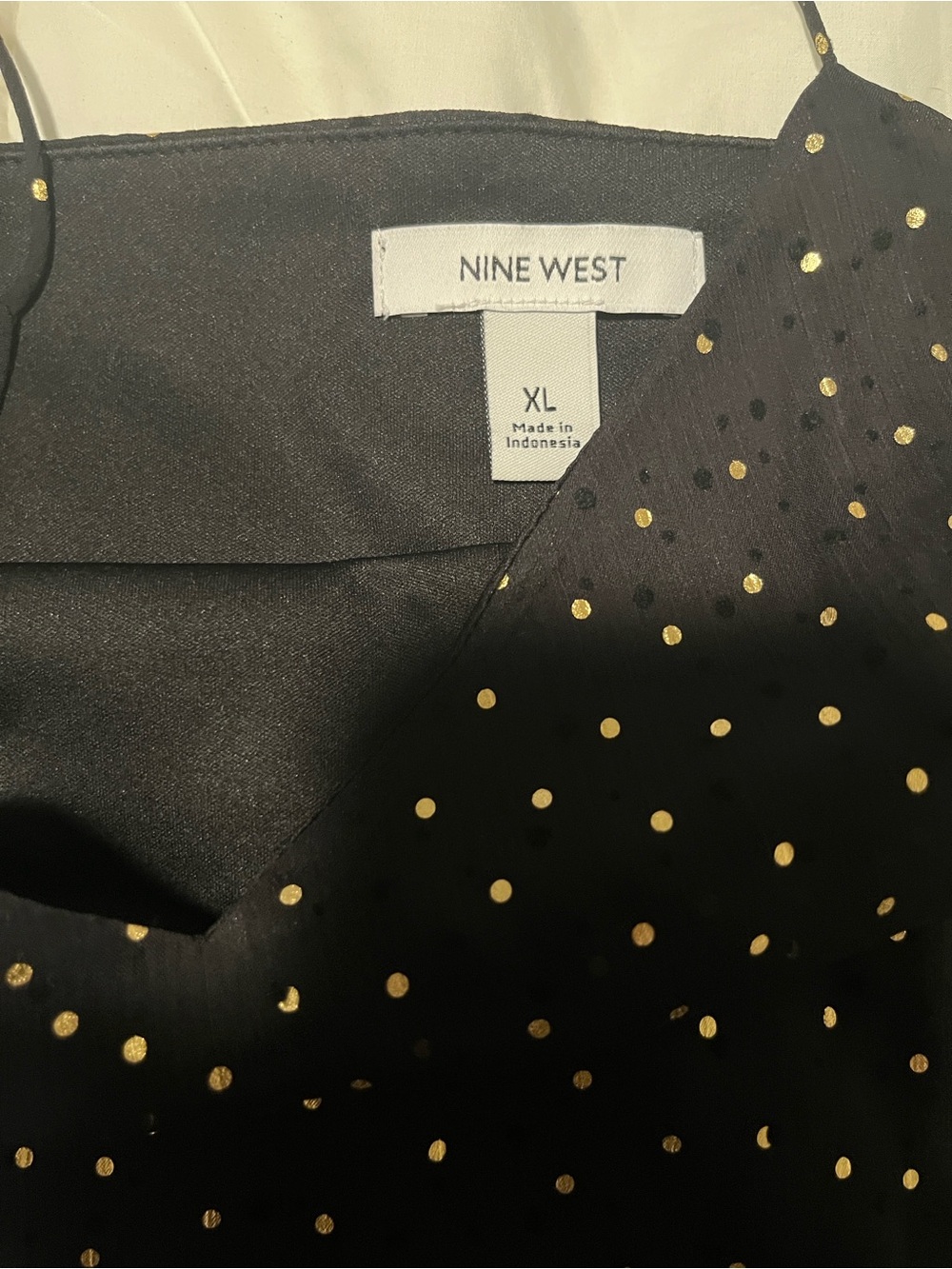 Nine West Black Cami with Gold Polka Dot Detail - Picture 2 of 2